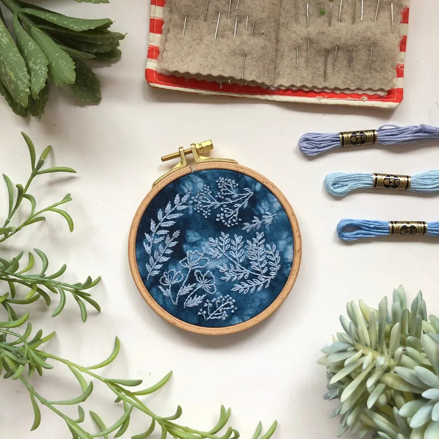 Cyanotype DIY Forage - Botanical Embroidery Kit For Beginners Cyanotype DIY Forage - Botanical Embroidery Kit For Beginners