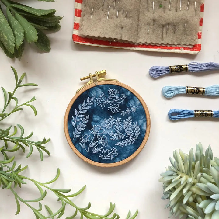 Cyanotype DIY Forage - Botanical Embroidery Kit For Beginners Cyanotype DIY Forage - Botanical Embroidery Kit For Beginners