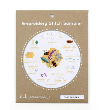 Embroidery Stitch Sampler - Honeybees Embroidery Stitch Sampler - Honeybees