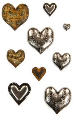 Finnabair Mechanicals: Metal Hearts (9 pcs)