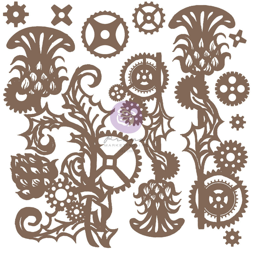 Finnabair Decorative Chipboard: Mechanical Thistle (11 pcs)