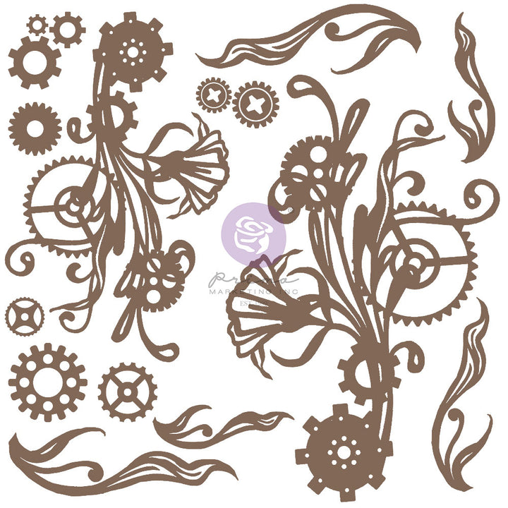 Finnabair Decorative Chipboard: Mechanical Flourishes (16 pcs)