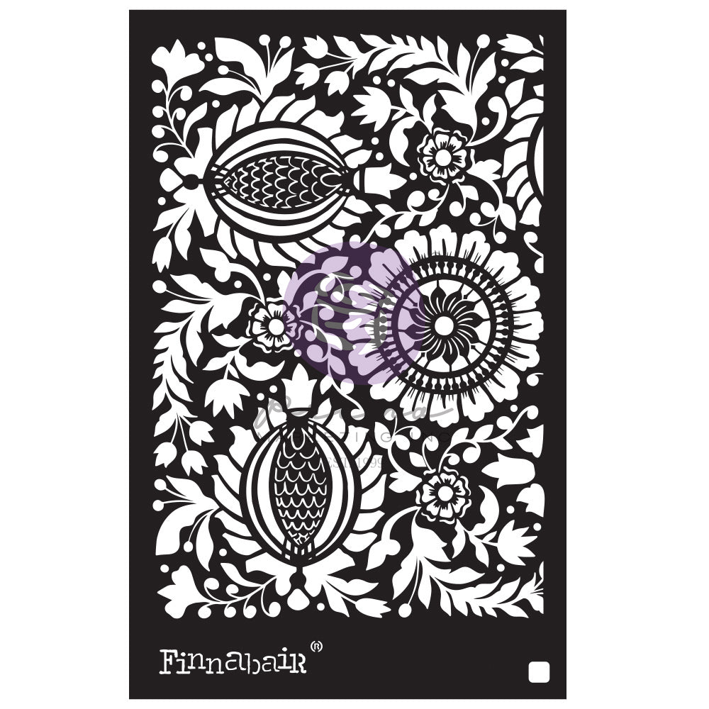 Finnabair Folk Florals Stencil - 6"x 9"