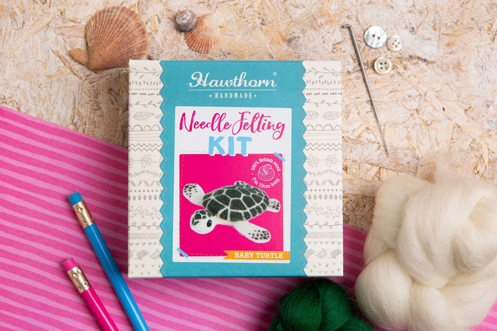 Baby Sea Turtle Mini Needle Felting Kit by Hawthorn Handmade