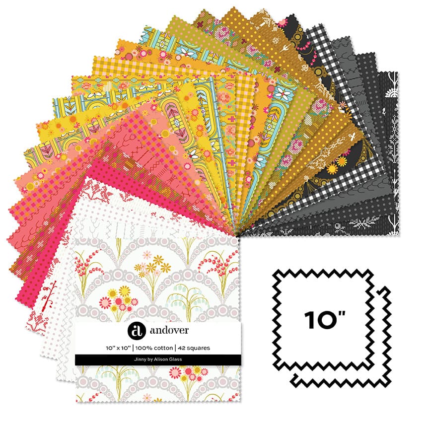 Jinny by Alison Glass - 10" Fabric Squares, 42 pcs Jinny by Alison Glass - 10" Fabric Squares, 42 pcs