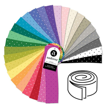 Simply Spot by Andover Fabrics 2.5in Fabric Strip Roll, 40pcs Simply Spot by Andover Fabrics 2.5in Fabric Strip Roll, 40pcs