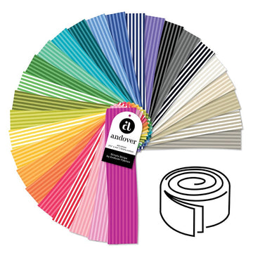 Simply Stripe by Andover Fabrics 2.5in Fabric Strip Roll, 40pcs Simply Stripe by Andover Fabrics 2.5in Fabric Strip Roll, 40pcs