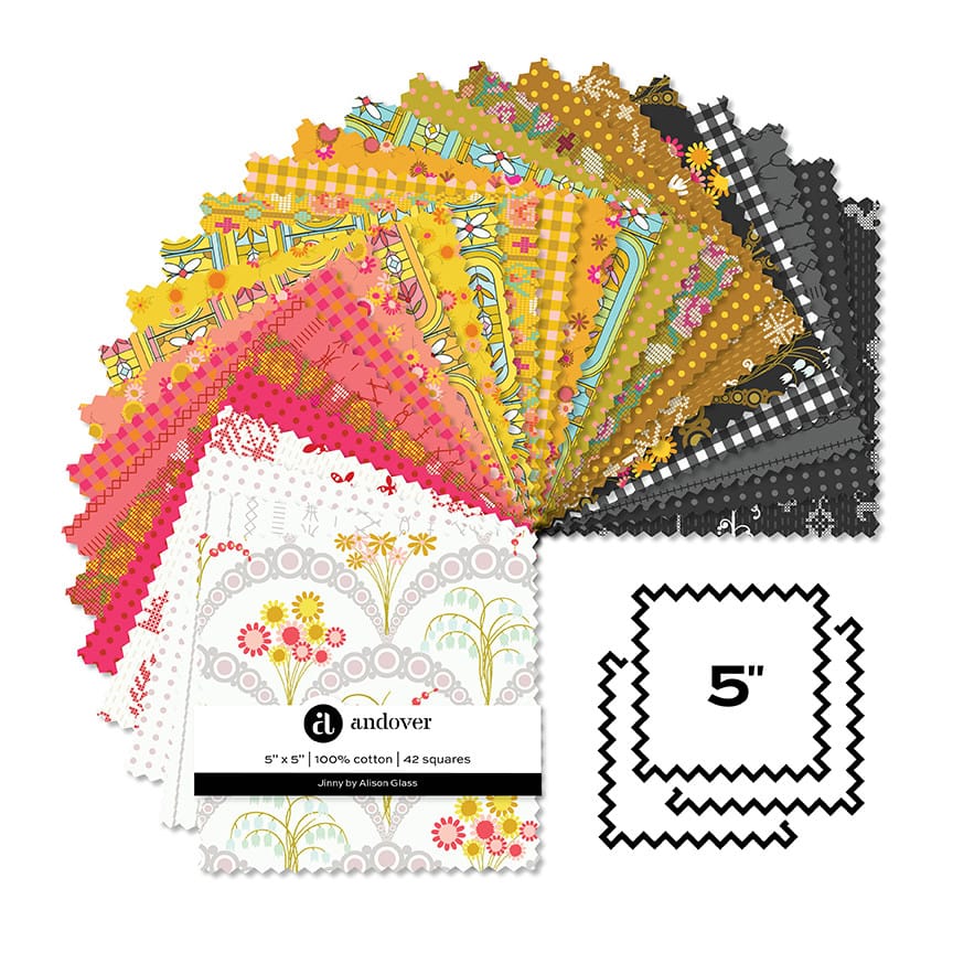 Jinny by Alison Glass - 5" Fabric Squares, 42 pcs Jinny by Alison Glass - 5" Fabric Squares, 42 pcs