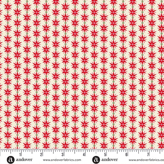 Snowberry by Andover Fabrics - Starburst, Red Snowberry by Andover Fabrics - Starburst, Red