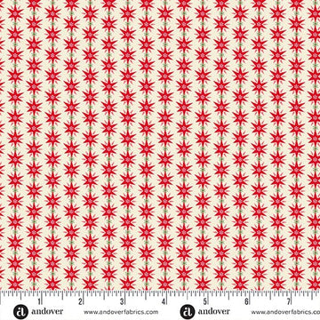 Snowberry by Andover Fabrics - Starburst, Red Snowberry by Andover Fabrics - Starburst, Red