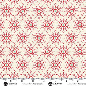 Snowberry by Andover Fabrics - Flakes, Cherry Snowberry by Andover Fabrics - Flakes, Cherry