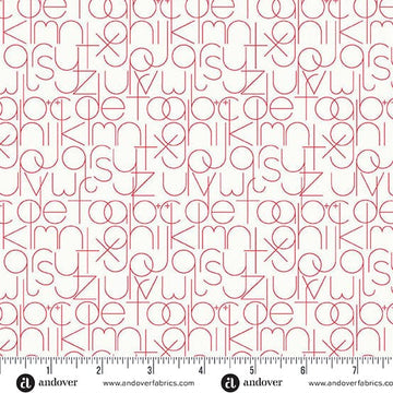 Fabric with repeating red outline alphabet letters, 72dpi-A-1221-R1