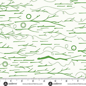 Green branch and swirl pattern fabric, 72dpi-A-1555-G