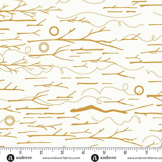 gold branches and swirls on cream, A-1555-N