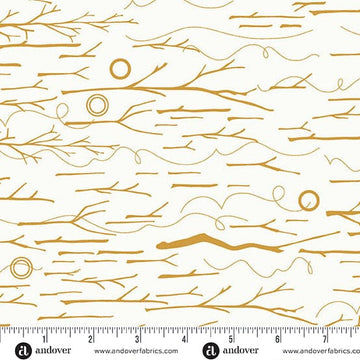 gold branches and swirls on cream, A-1555-N