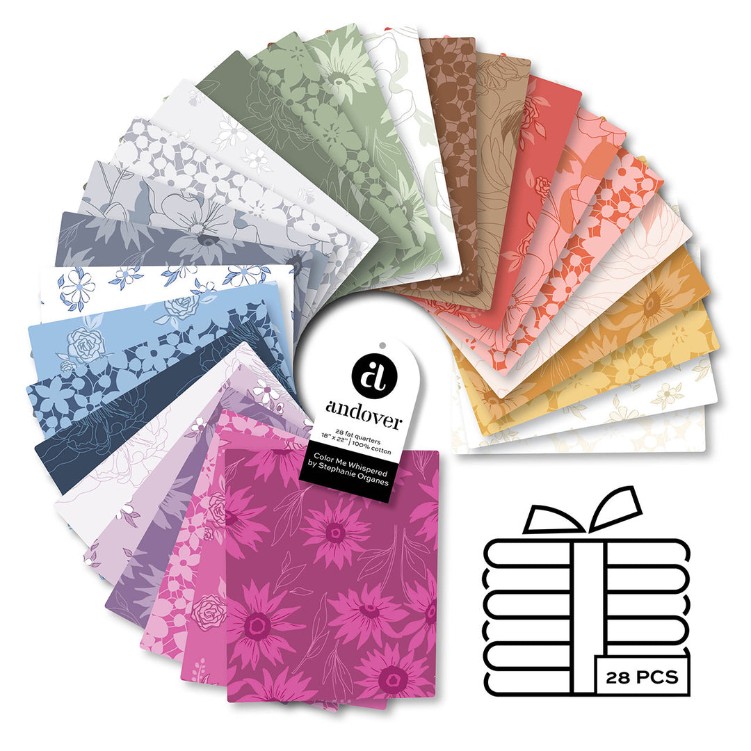 Color Me Whispered Fat Quarter Fabric Bundle, 28pcs