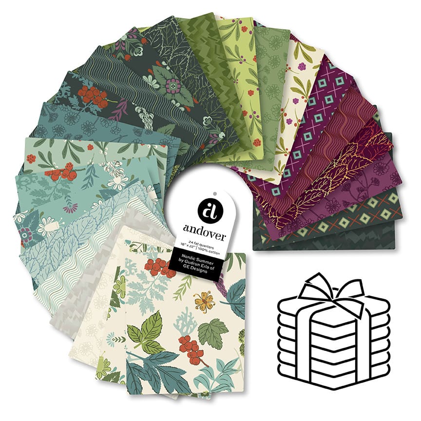 Nordic Summer Fat Quarter Fabric Bundle, 24 pcs Nordic Summer Fat Quarter Fabric Bundle, 24 pcs