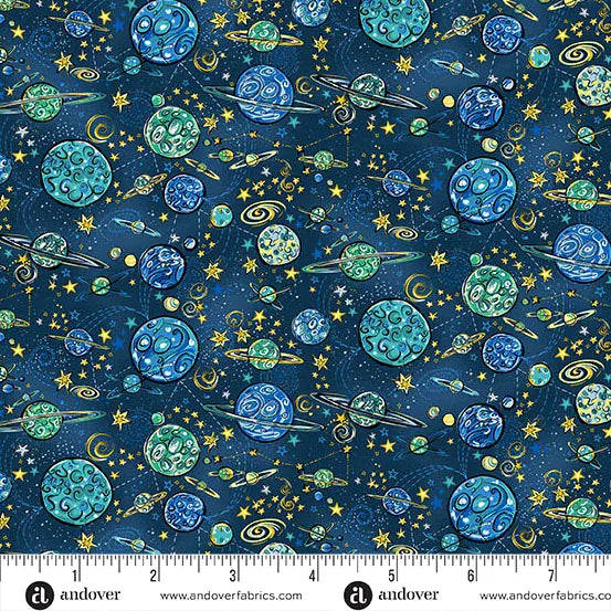 Orbit by Makower UK - Galaxy, Blue