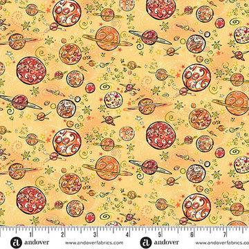 Orbit by Makower UK - Galaxy, Yellow Orbit by Makower UK - Galaxy, Yellow