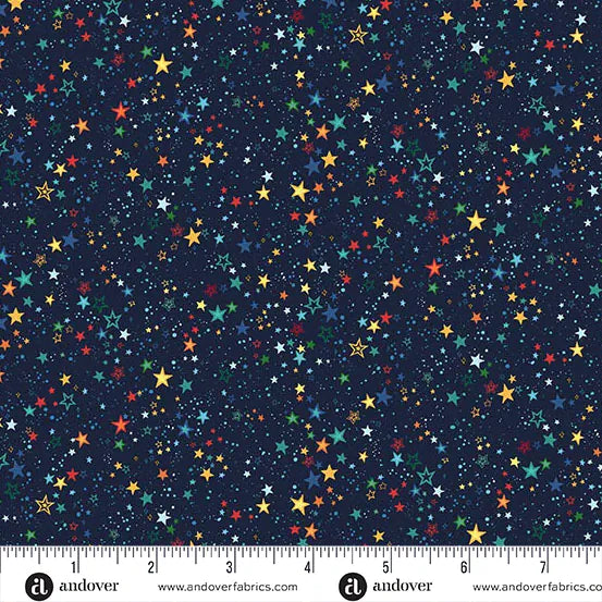 Orbit by Makower UK - Starlight, Blue Orbit by Makower UK - Starlight, Blue