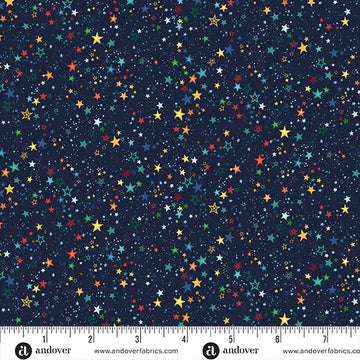 Orbit by Makower UK - Starlight, Blue Orbit by Makower UK - Starlight, Blue
