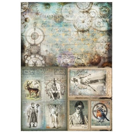 Finnabair A3 Decoupage Fiber Paper - Steam and Frost