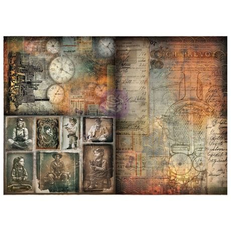 Finnabair A3 Decoupage Fiber Paper - Time Travellers