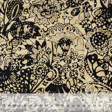 Black and tan floral fabric with ruler, pattern 737Q-1-1-015Ud000004XthmIAC.