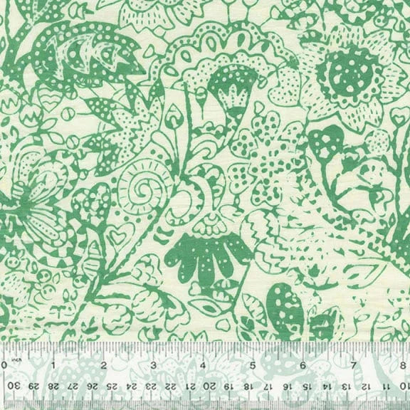 Green floral fabric with ruler, pattern 737Q-3-1-015Ud000004XtugIAC