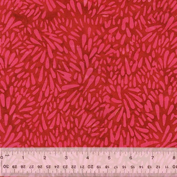 Red batik fabric with pink teardrop design, 740Q-6-1-015Ud000004Xm8RIAS.