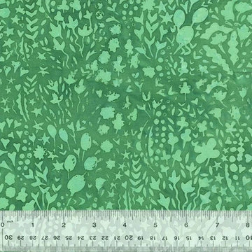 Green fabric with whimsical pattern and ruler, 743Q-3-1-015Ud000004XuluIAC
