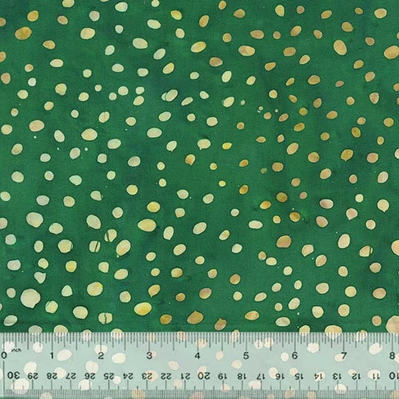 Strawberry Lane Batik Fabric | Mottistone Dot in Basil by Sally Kelly