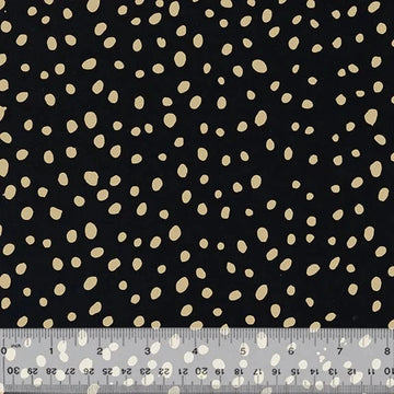 Black fabric with tan polka dots, 745Q-5-1-015 pattern