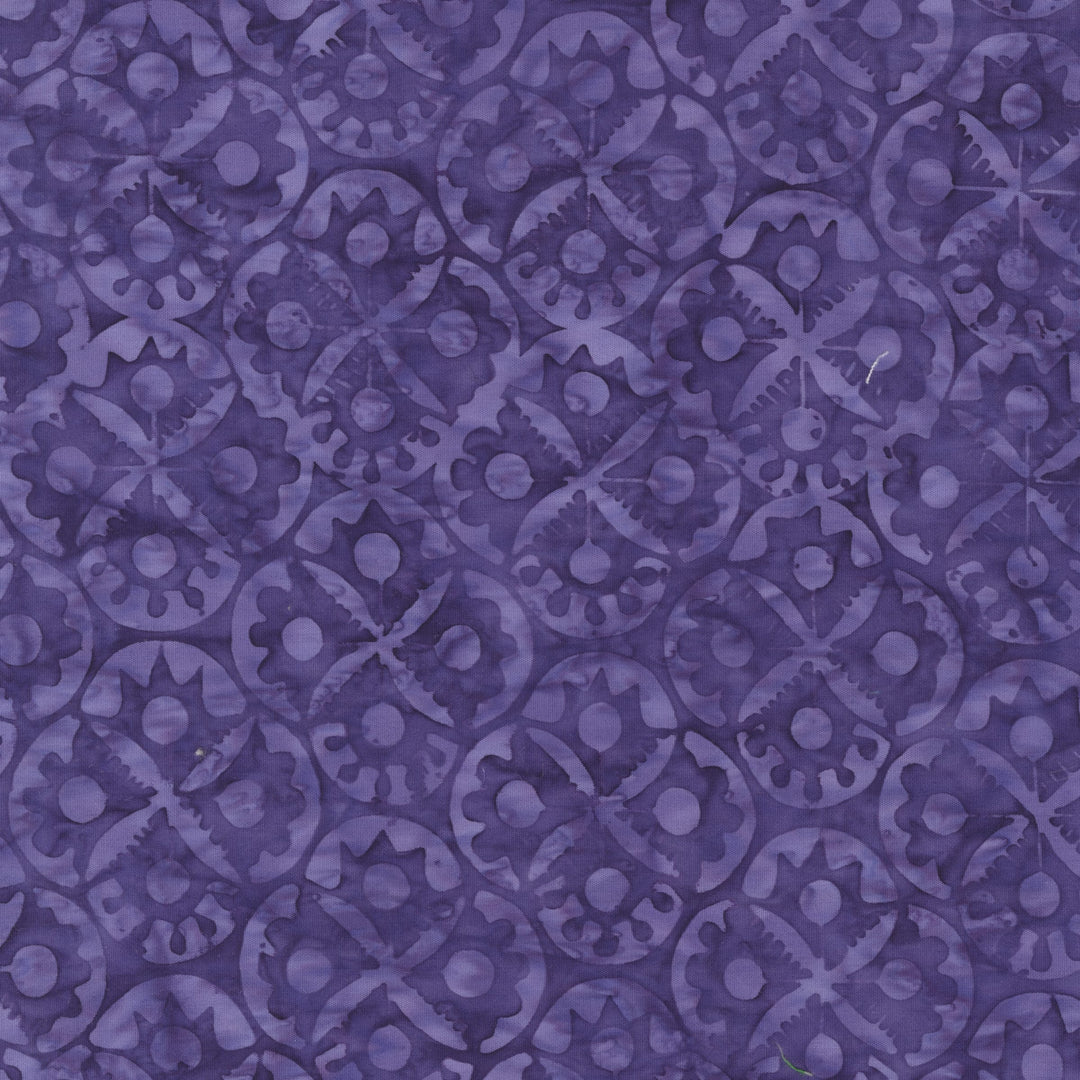 Dutch Days Batiks by Shayla Wolf - Flower Stamp, Electric Indigo Flower Stamp Electric Indigo | Dutch Days Batik Fabric by Shayla Wolf