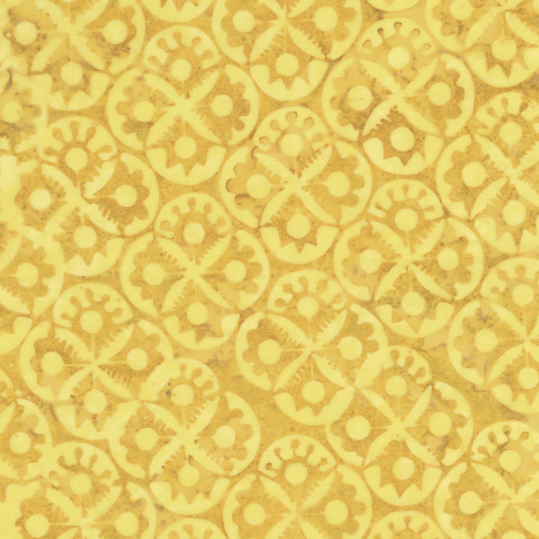Dutch Days Batiks by Shayla Wolf - Flower Stamp, Dandelion Flower Stamp Dandelion | Dutch Days Batik Fabric by Shayla Wolf