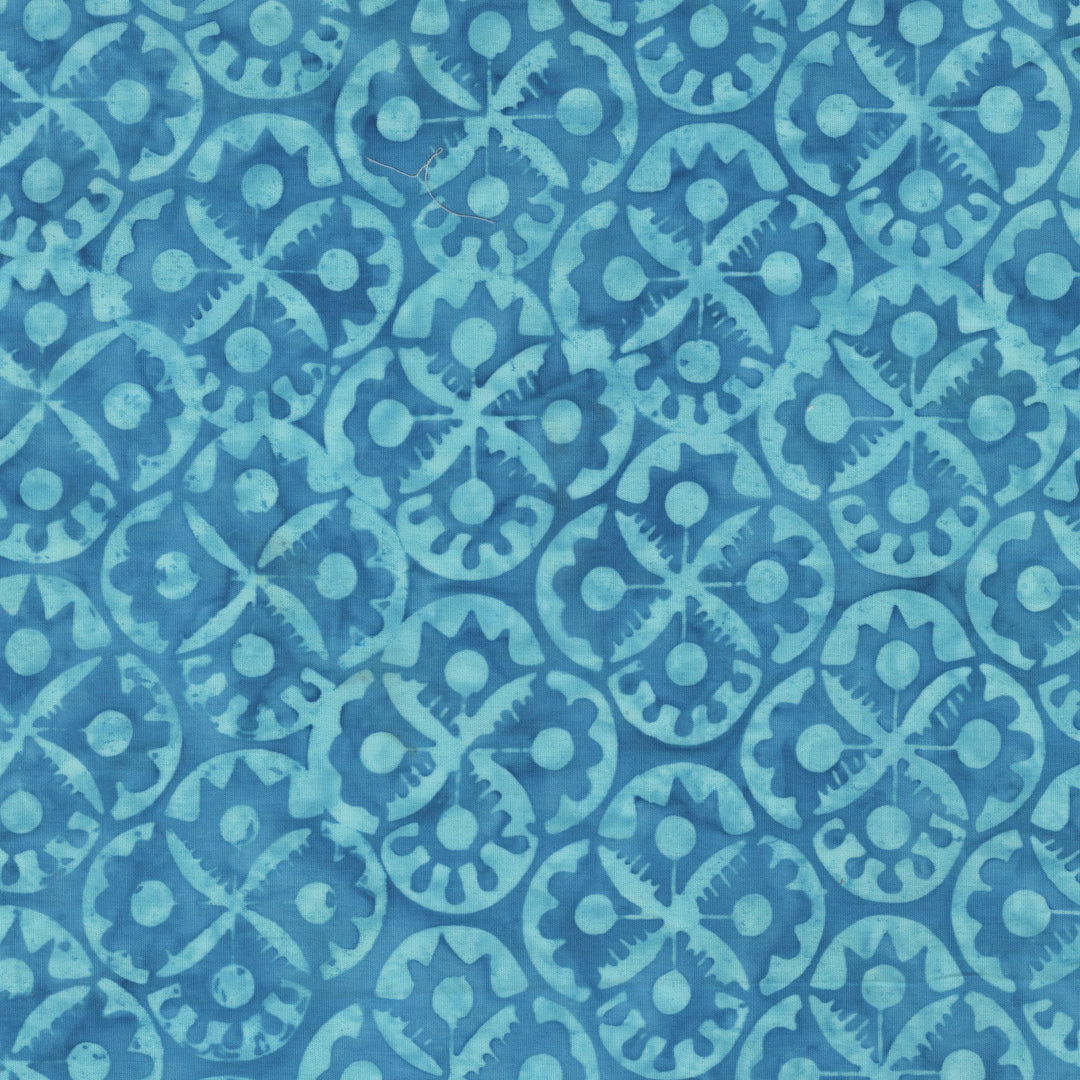 Dutch Days Batiks by Shayla Wolf - Flower Stamp, Malibu Flower Stamp Malibu | Dutch Days Batik Fabric by Shayla Wolf