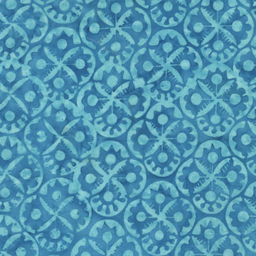 Dutch Days Batiks by Shayla Wolf - Flower Stamp, Malibu Flower Stamp Malibu | Dutch Days Batik Fabric by Shayla Wolf