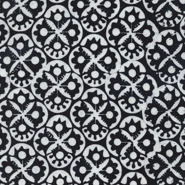 Dutch Days Batiks by Shayla Wolf - Flower Stamp, Tuxedo Flower Stamp Tuxedo | Dutch Days Batik Fabric by Shayla Wolf