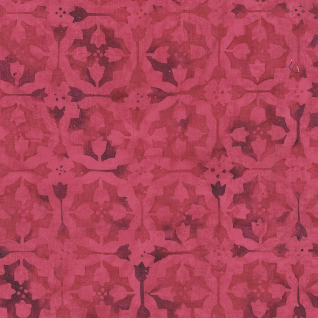 Dutch Days Batiks by Shayla Wolf - Tulip Tile, Lipstick Tulip Tile Lipstick | Dutch Days Batik Fabric by Shayla Wolf