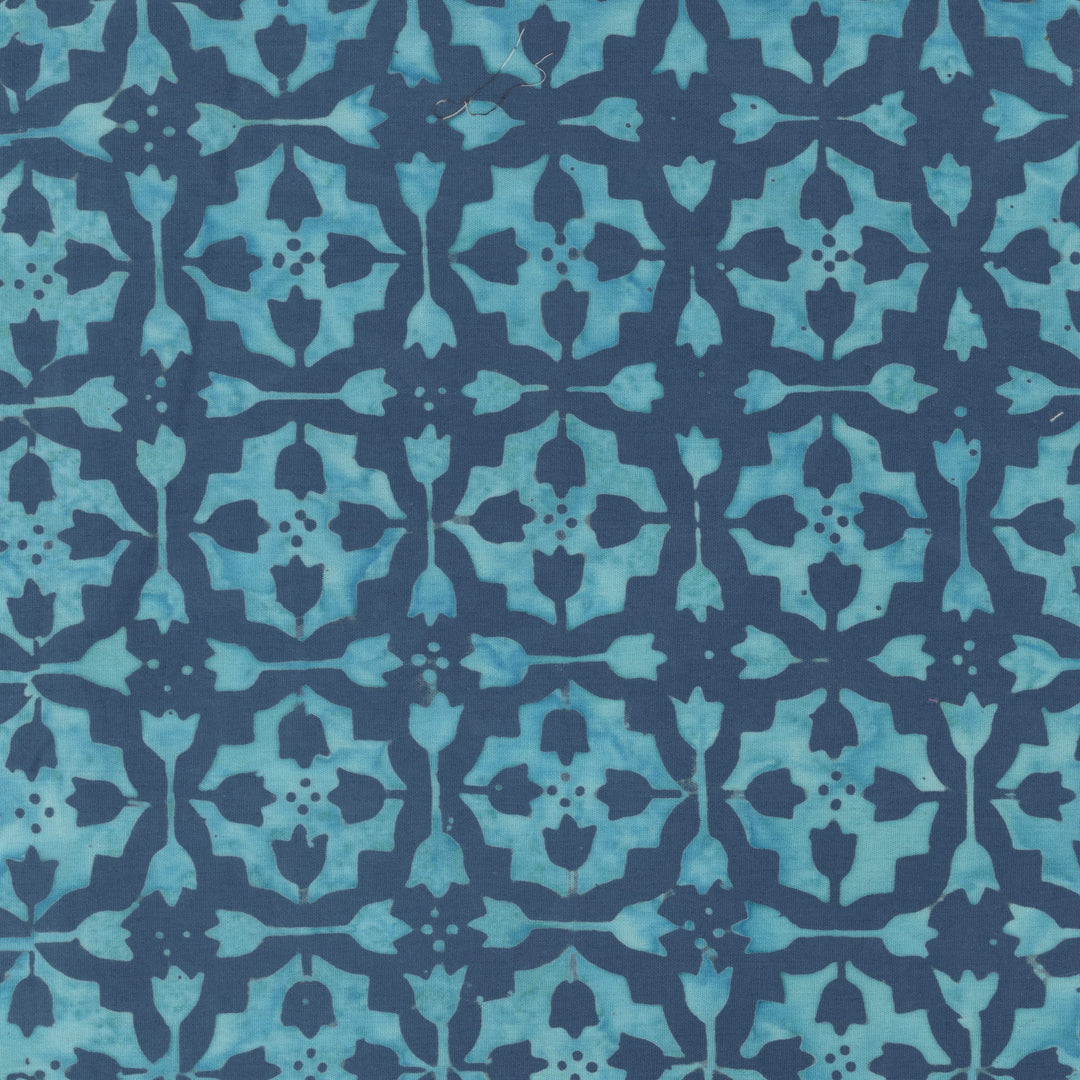 Dutch Days Batiks by Shayla Wolf - Tulip Tile, Tropical Teal Tulip Tile Tropical Teal | Dutch Days Batik Fabric by Shayla Wolf