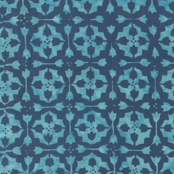 Dutch Days Batiks by Shayla Wolf - Tulip Tile, Tropical Teal Tulip Tile Tropical Teal | Dutch Days Batik Fabric by Shayla Wolf