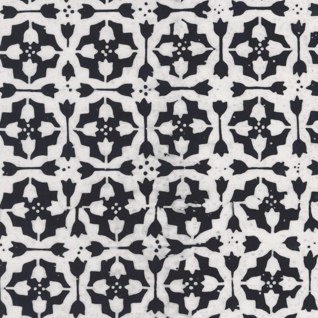 Dutch Days Batiks by Shayla Wolf - Tulip Tile, Tuxedo Tulip Tile Tuxedo | Dutch Days Batiks by Shayla Wolf, Cotton Fabric