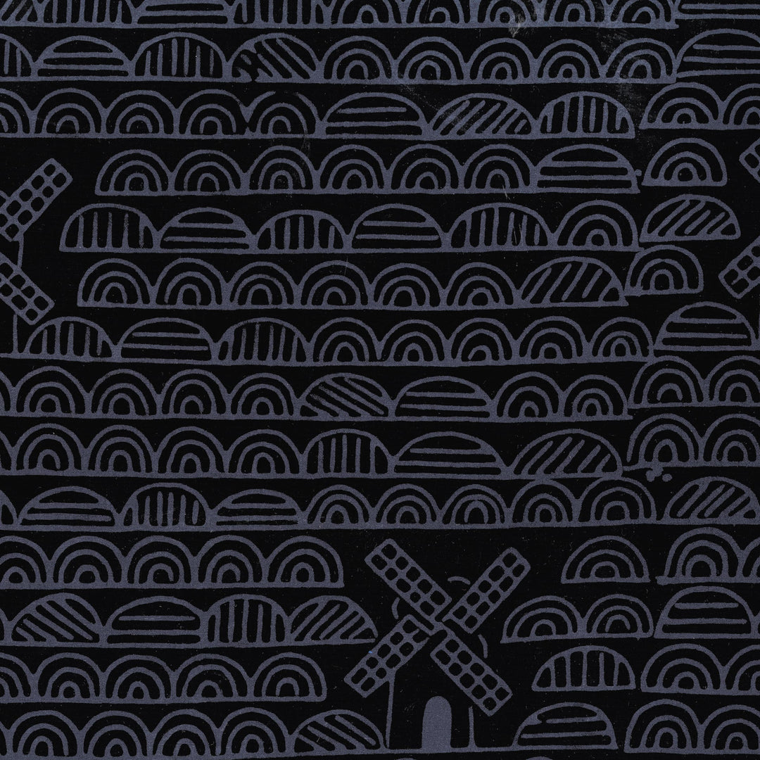 Dutch Days Batiks by Shayla Wolf - Windmills, Pitch Black Windmills Pitch Black | Dutch Days Batik Fabric by Shayla Wolf