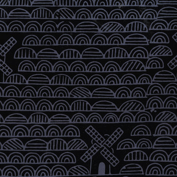 Dutch Days Batiks by Shayla Wolf - Windmills, Pitch Black Windmills Pitch Black | Dutch Days Batik Fabric by Shayla Wolf