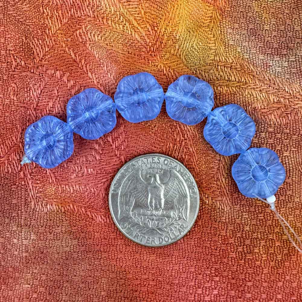 Glass Beads, Vintage Czech Flower Beads