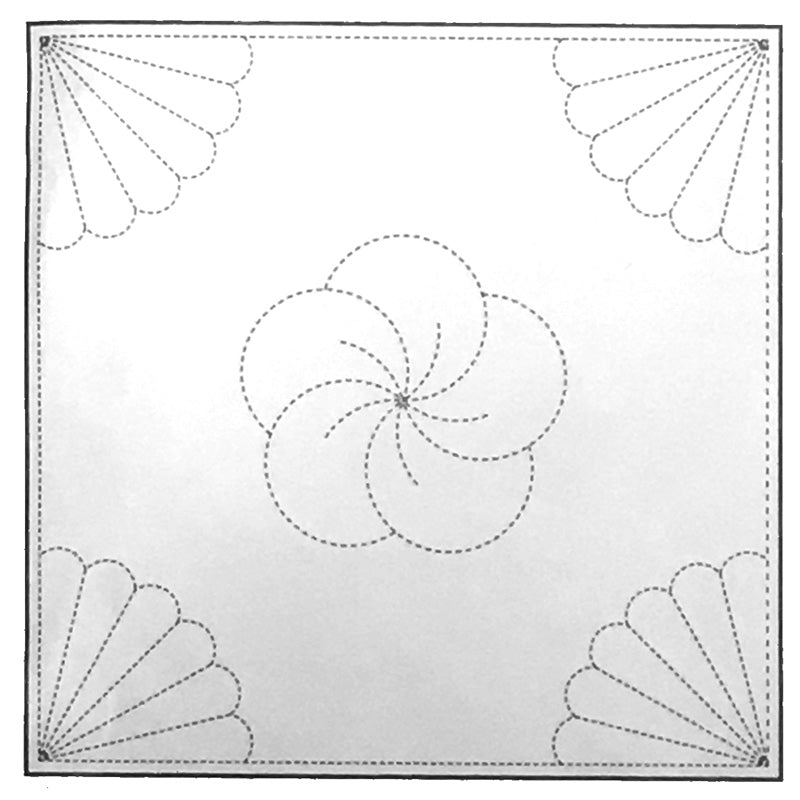 Flower design with fan corners from 843K-5.
