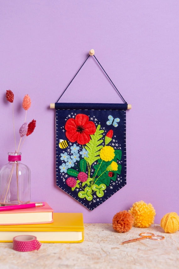 Wildflower Pennant Felt Craft Kit by Hawthorn Handmade