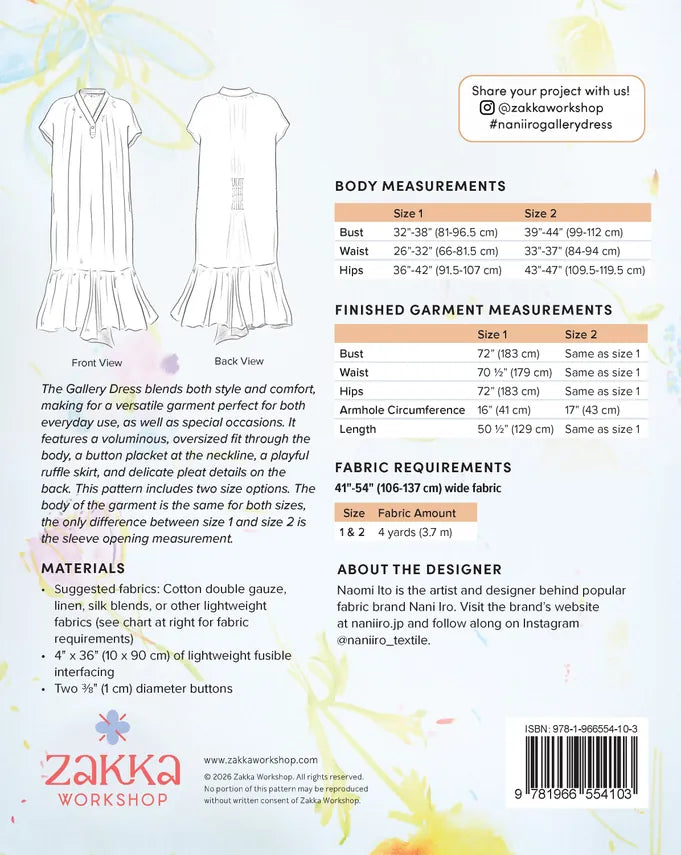 Nani Iro Gallery Dress Pattern Nani Iro Gallery Dress Pattern