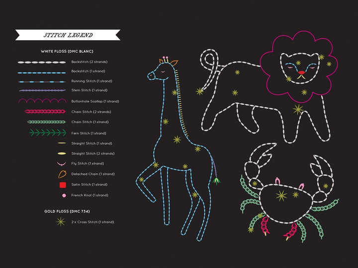 Star Map 11" Embroidery Hoop Kit