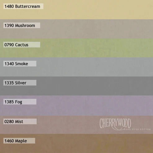 Cherrywood Hand-Dyed Cotton Fabric Potters Wheel Fat Quarter Bundle